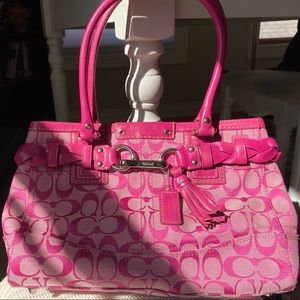 Coach Hampton Pink Carryall Tote Bag C0973-F13065